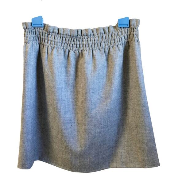 J. Crew Wool Lined Mini Short Skirt Cinched Wide Waist with POCKETS size 4 Gray - Picture 2 of 5